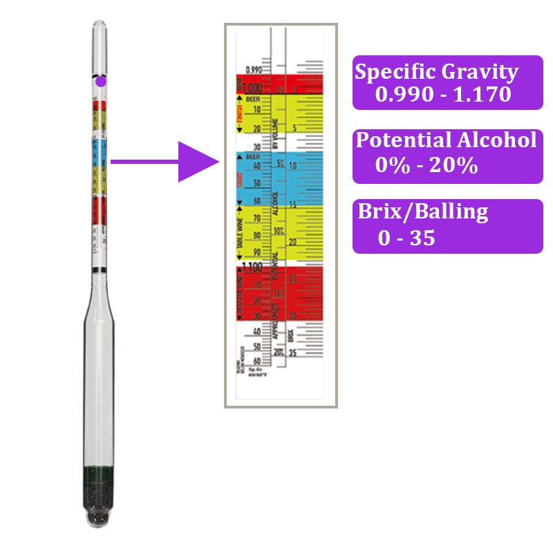 Triple Scale Hydrometer Beer & - Wine Beer Cider recension och pris