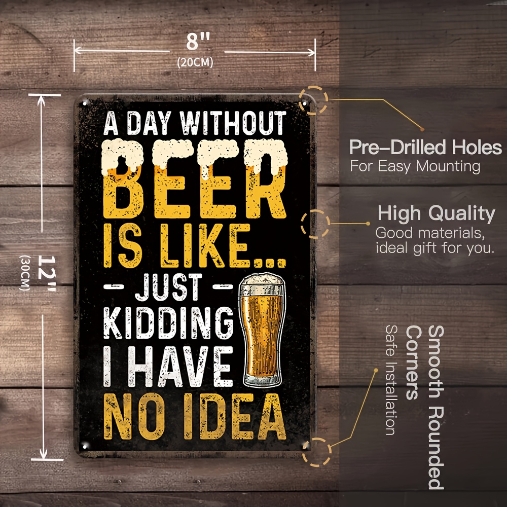 1Pc Vintage 2D Flat Funny Beer - Beer And Wine Quote recension och pris