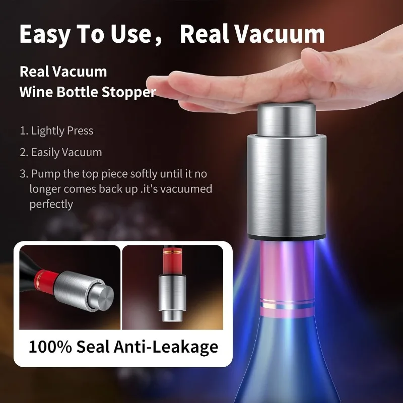 Wine Bottle Stoppers Vacuum Wi - Wine Stopper Vacuum recension och pris