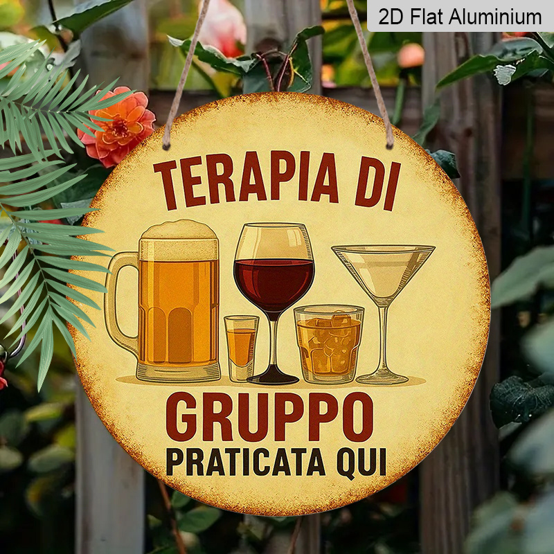 2D Flat, 1pc 7.87inchs Round A - Beer And Wine Quote recension och pris