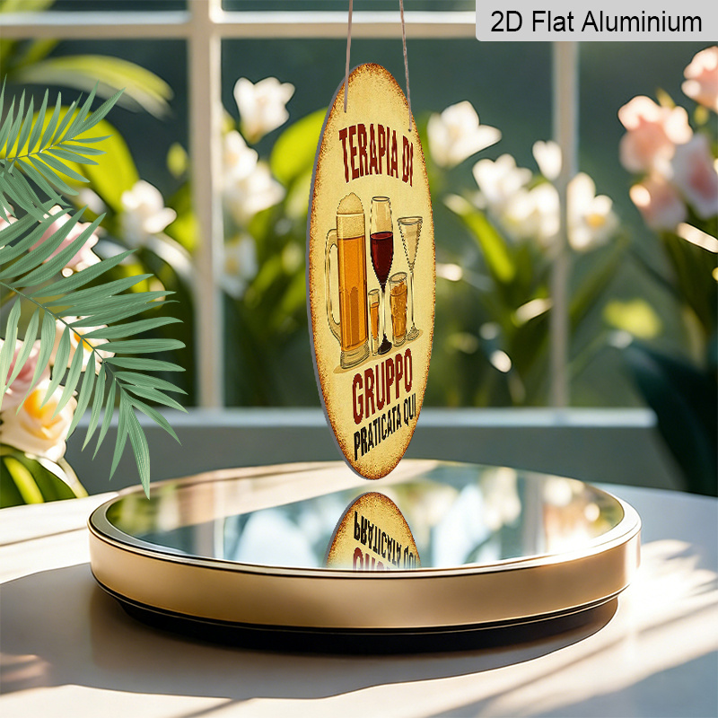 2D Flat, 1pc 7.87inchs Round A - Beer And Wine Quote recension och pris