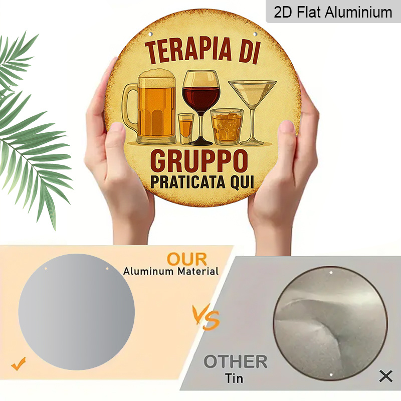 2D Flat, 1pc 7.87inchs Round A - Beer And Wine Quote recension och pris