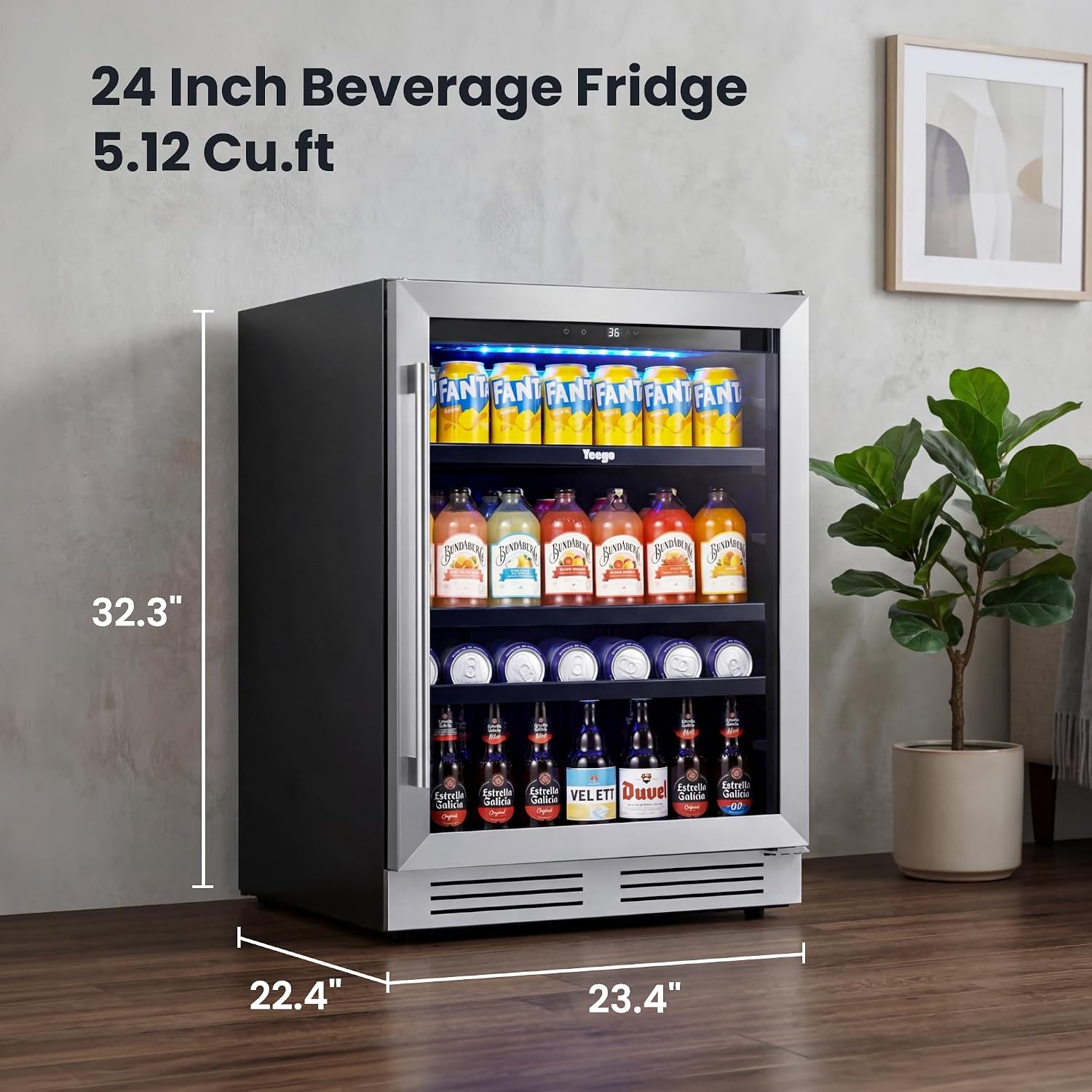 24 Inch Beverage Cooler Fridge - Wine Beer Fridge Under Counter recension och pris