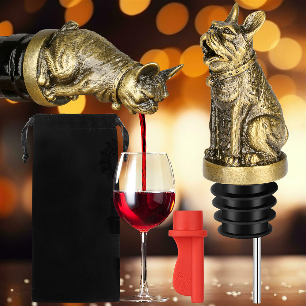 Cute French Bulldog Wine Pouer - Wine Stopper Vacuum recension och pris