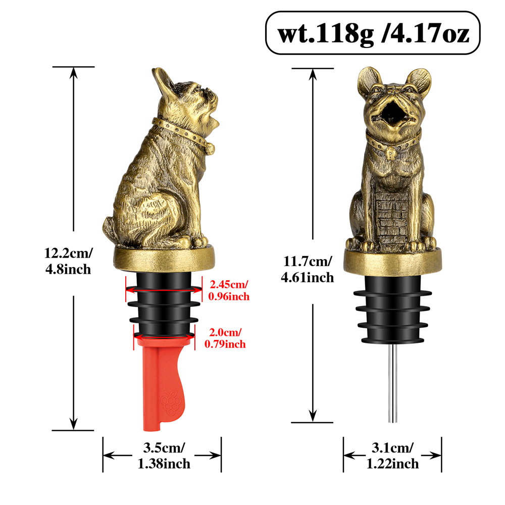 Cute French Bulldog Wine Pouer - Wine Stopper Vacuum recension och pris