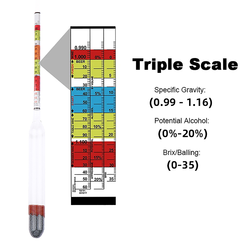 Triple Scale Hydrometer Home B - Wine Beer Cider recension och pris