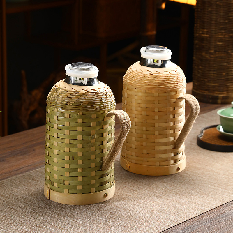 Handwoven Bamboo Thermos with  - Wine Stopper Vacuum recension och pris
